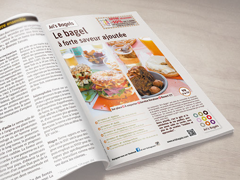 Annonce presse Conception d'annonce presse pour ARI'S BAGEL (restauration rapide)