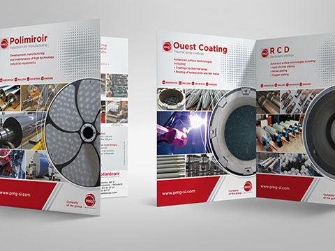 Fiches sociétés PMG - groupe Polimiroir - conception et réalisation de fiches pour les sociétés du groupe PMG