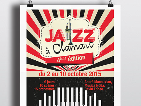Affiche festival de jazz Ville de Clamart - Affiche du Festival de jazz